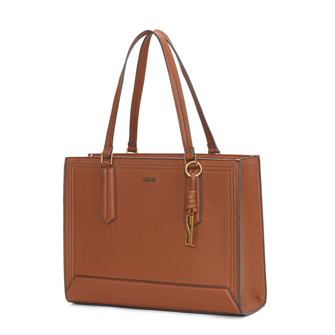 Bolsa Tote Marrom Quadrada Alça Ombro - vista 3 de 7