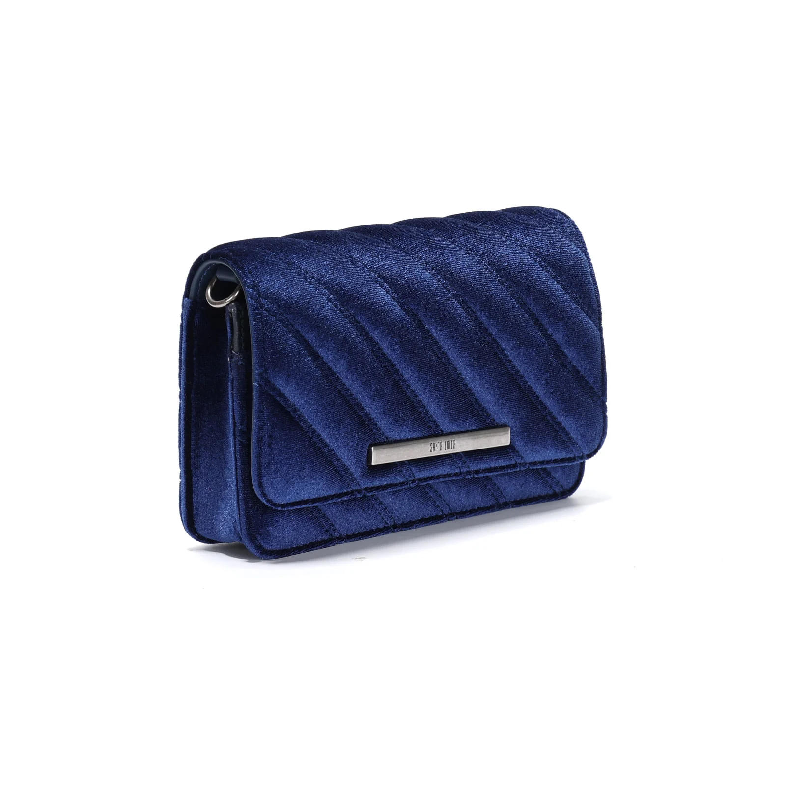 Bolsa Tiracolo Azul Veludo - vista 2 de 3