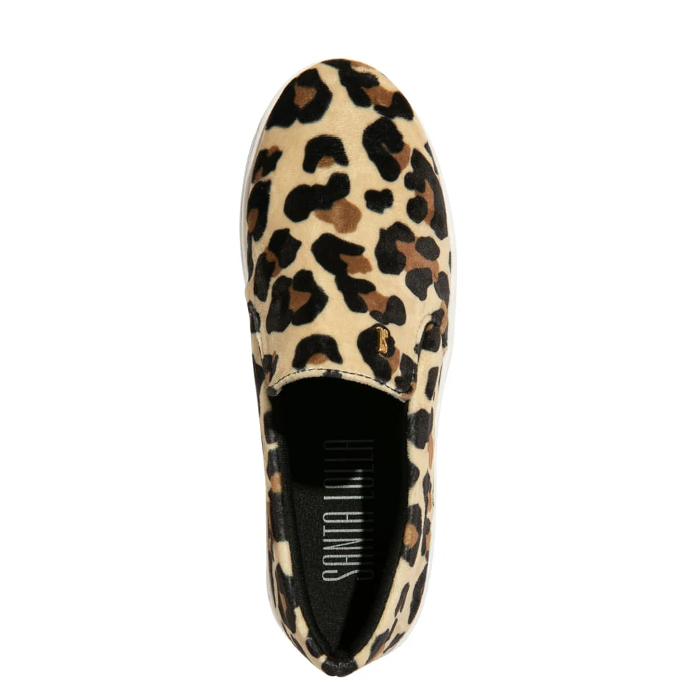 Tênis Slip On Veludo Animal Print Onça Plataforma - vista 4 de 4