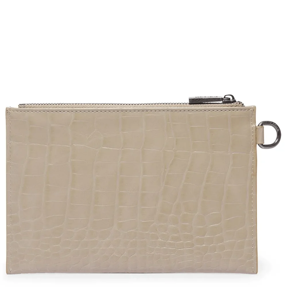 Clutch Croco Bege Alça Fina Spikes - vista 4 de 4