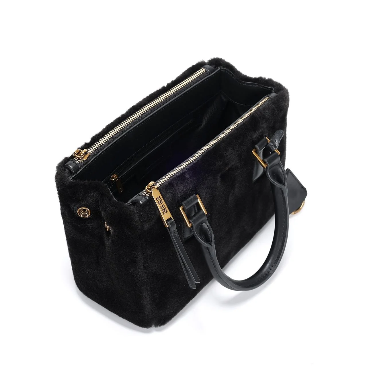 Bolsa Tote De Pelinho Preta Duas Alças - vista 3 de 4