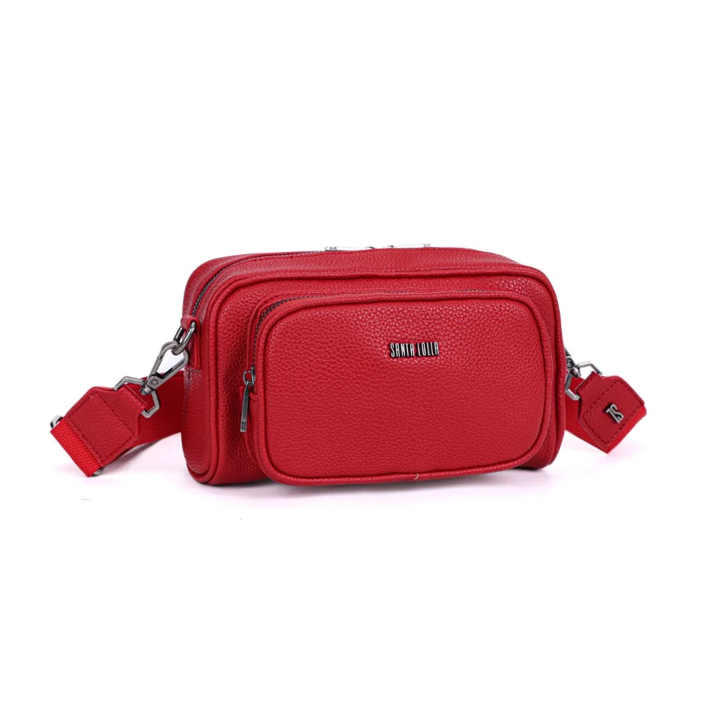 Bolsa Pochete Vermelha Alça Gorgurão Transversal - vista 2 de 7