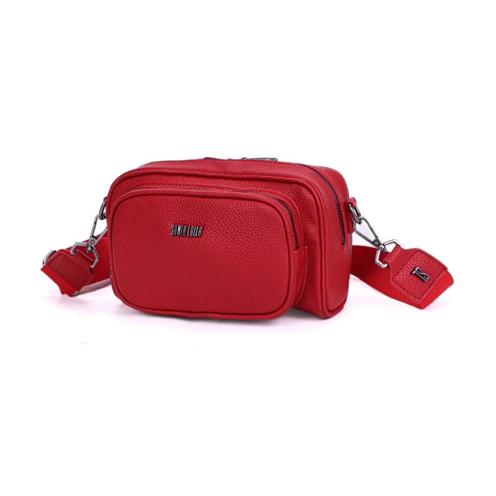 Bolsa Pochete Vermelha Alça Gorgurão Transversal - vista 3 de 7