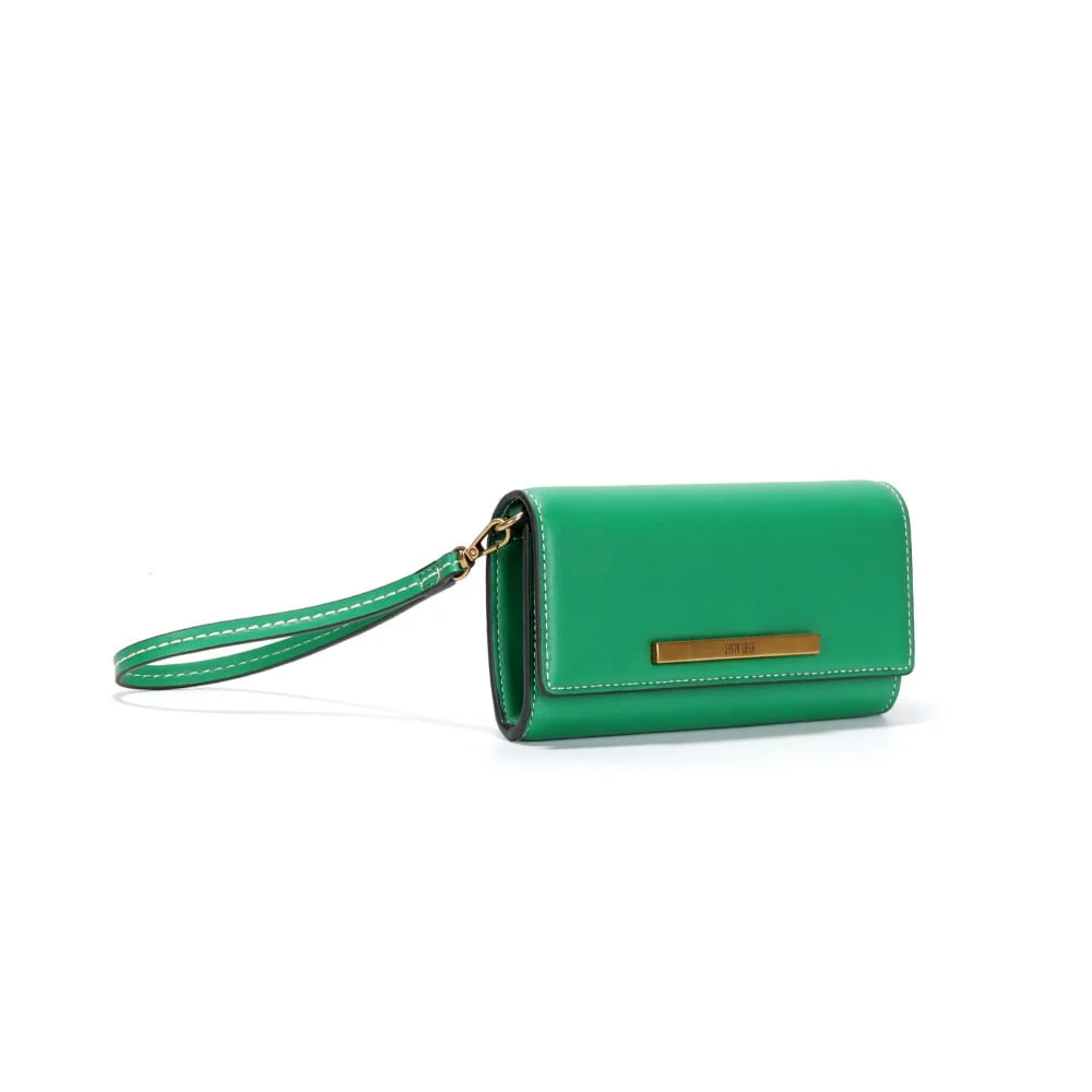 Bolsa Carteira Pequena Verde Esmeralda Alça de Ombro - vista 2 de 3
