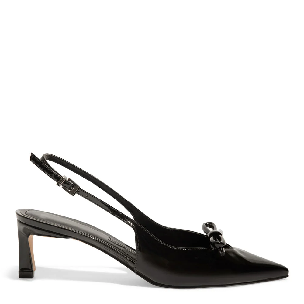 Scarpin Slingback Verniz Preto - vista 1 de 4