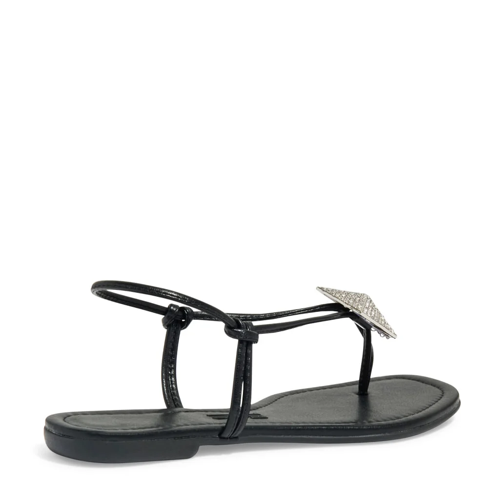 Rasteira Preta Napa Soft Bico Quadrado - vista 3 de 4