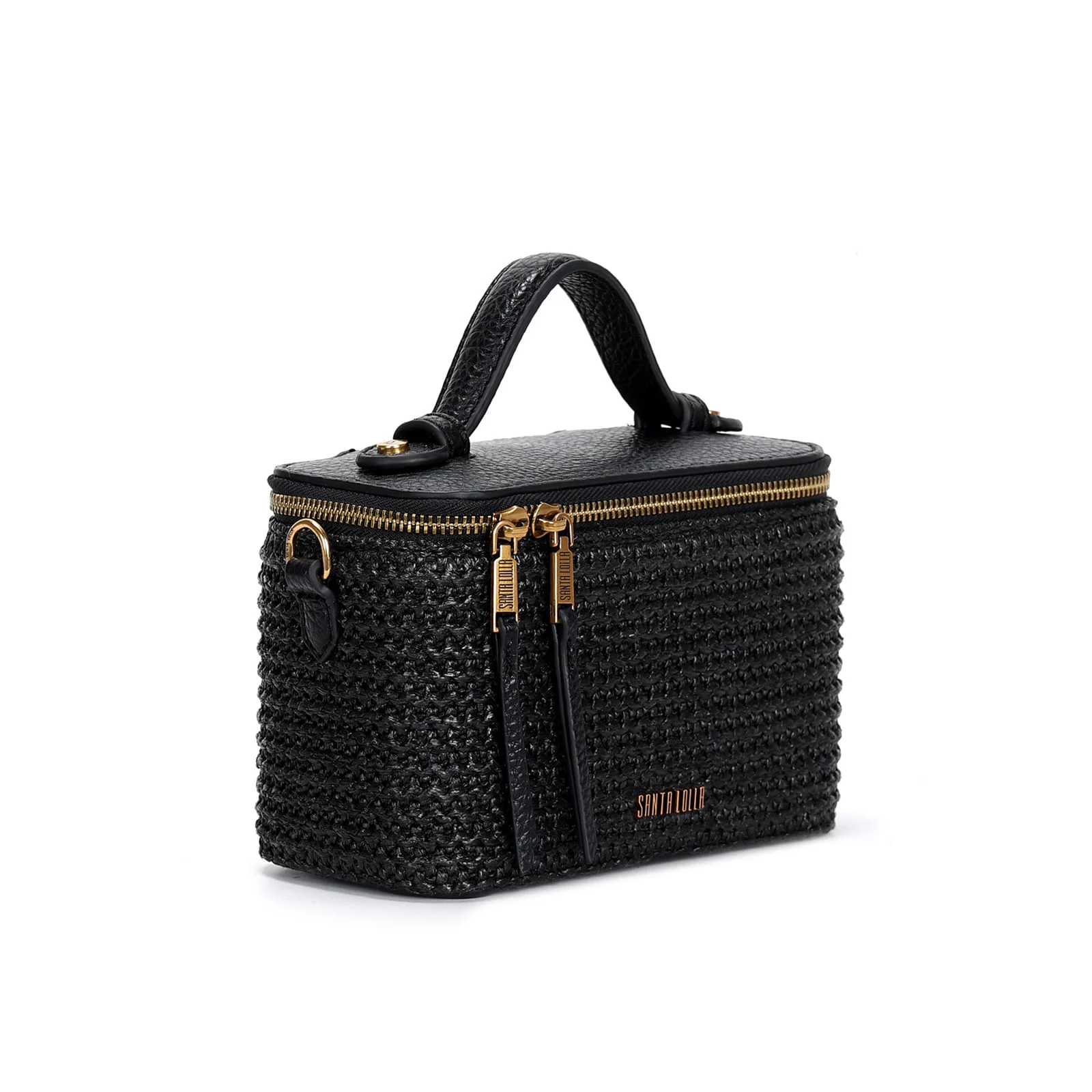 Bolsa Pequena Tramado Preta Alça Transversal - vista 2 de 3