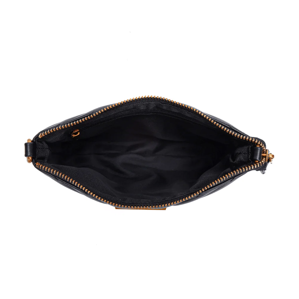 Bolsa Clutch Soft Preta Alça Transversal - vista 4 de 5