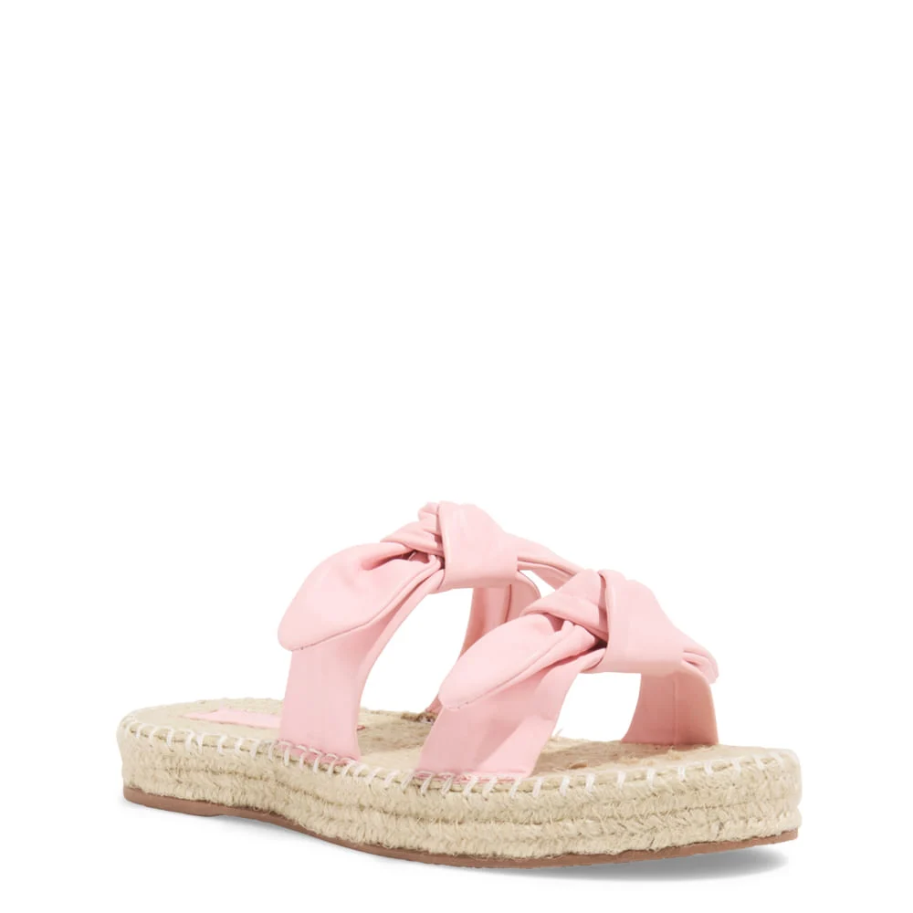 Papete Espadrille Couro Rosa Tiras Laço - vista 2 de 5