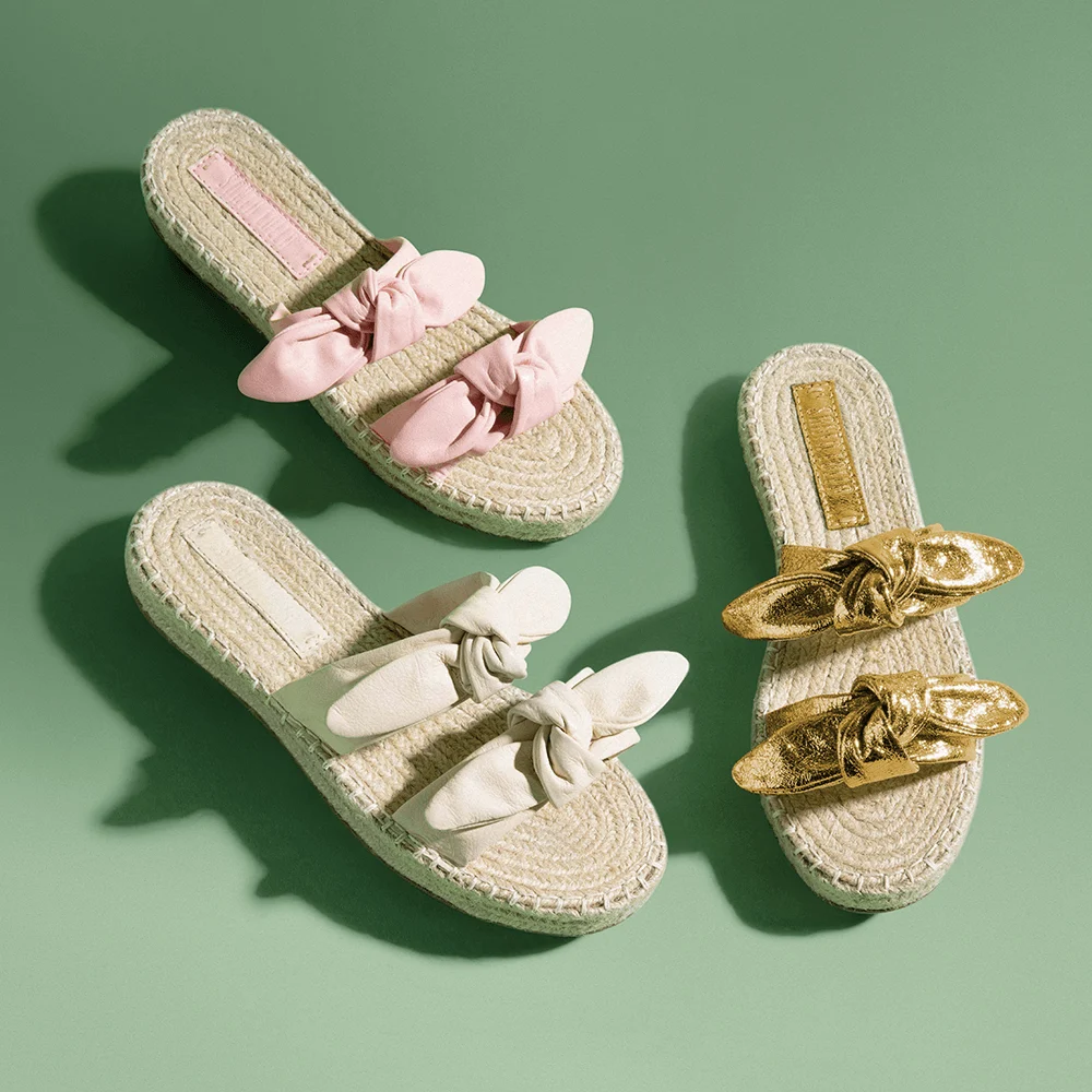 Papete Espadrille Couro Rosa Tiras Laço - vista 5 de 5