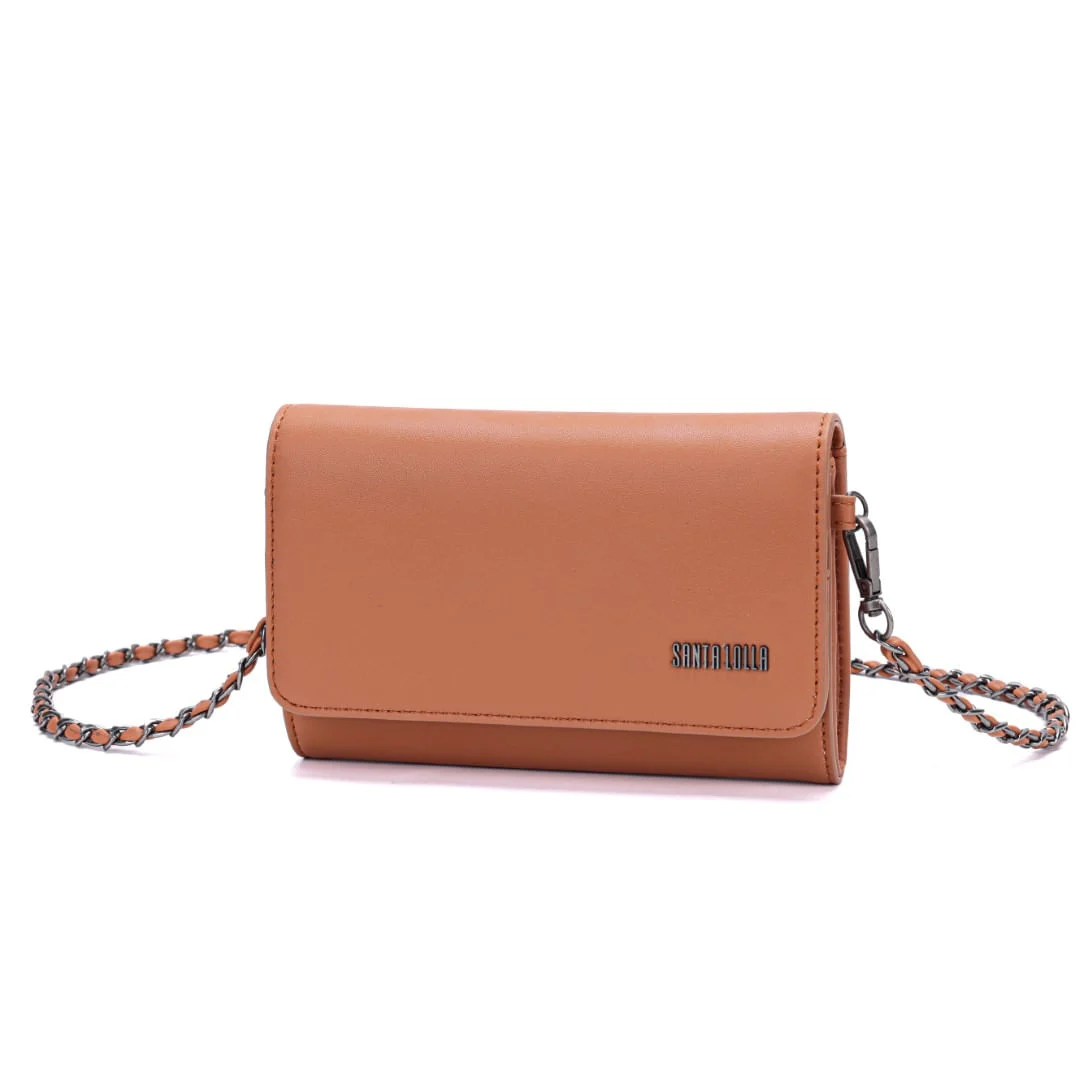 Bolsa Pequena Soft Caramelo Alça Transversal - vista 3 de 6