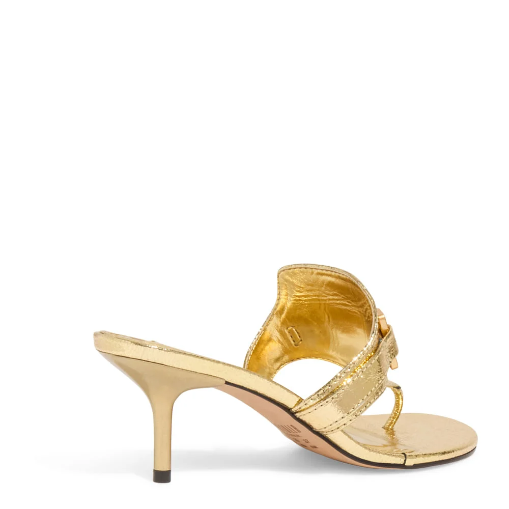 Mule Couro Craquele Dourado - vista 3 de 3