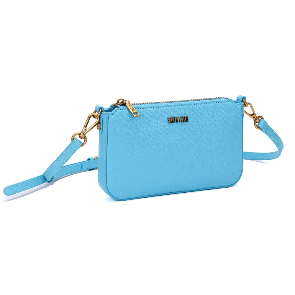 Bolsa Pequena Risco Azul Claro Alça Transversal - vista 2 de 5
