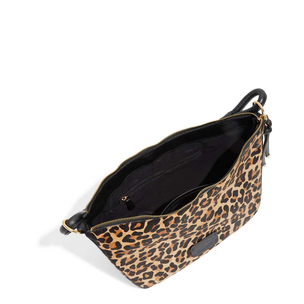 Bolsa Couro Animal Print Onça Pelo Alça De Ombro - vista 3 de 3