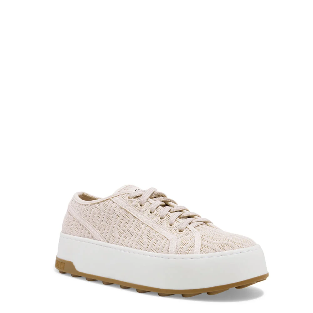 Tenis Knit Flatform Bege Amarração - vista 2 de 4