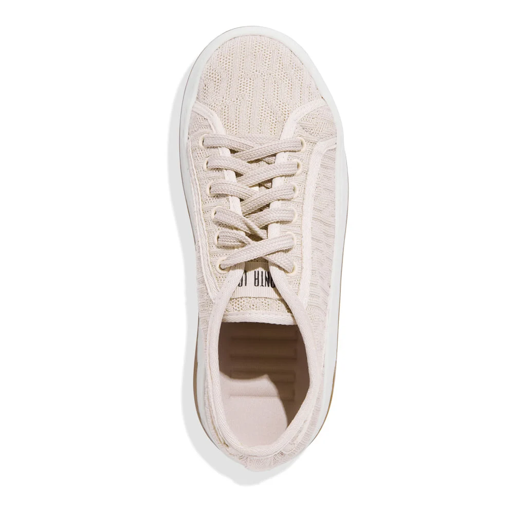 Tenis Knit Flatform Bege Amarração - vista 4 de 4