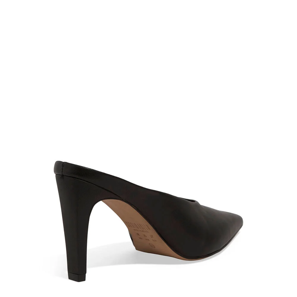 Mule Couro Pelica Soft Salto Alto Preto - vista 3 de 3