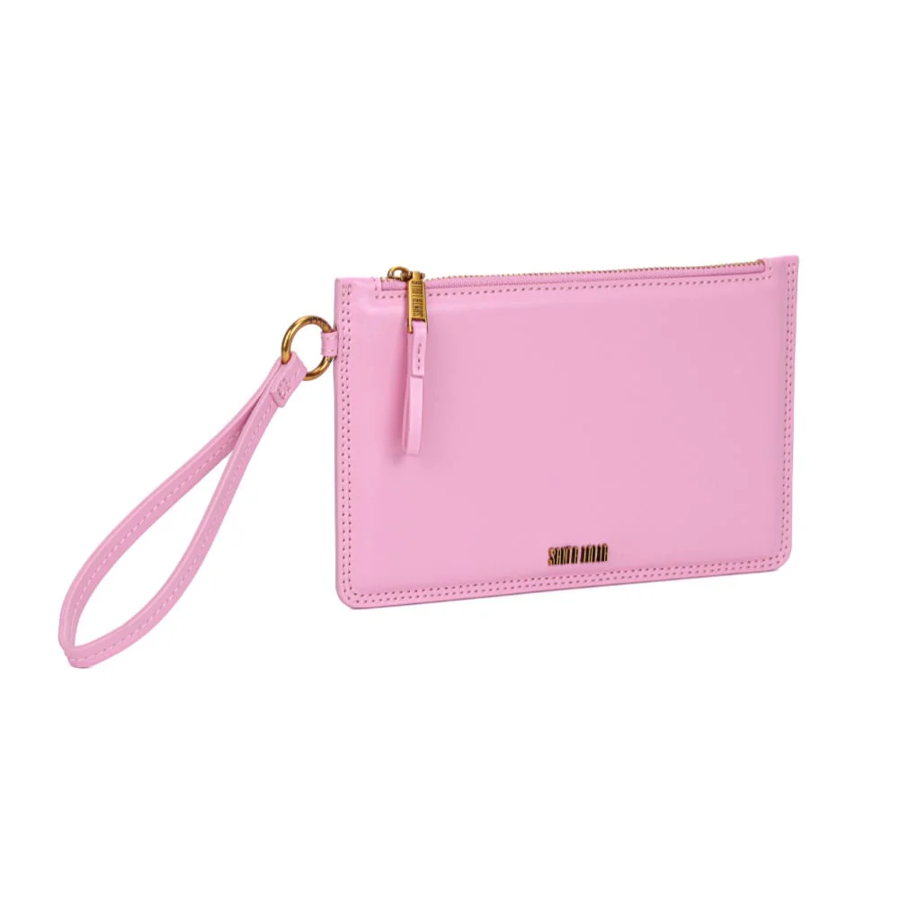 Clutch Pequena Soft Rosa Cotton Alça De Mão - vista 2 de 7