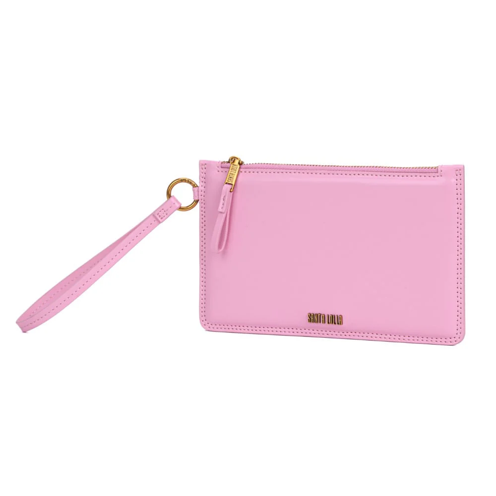 Clutch Pequena Soft Rosa Cotton Alça De Mão - vista 3 de 7