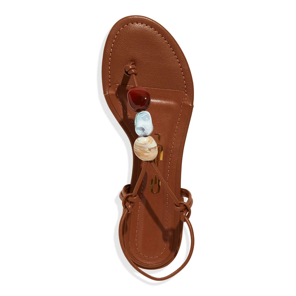 Rasteira Napa Soft Caramelo Escuro - vista 5 de 5
