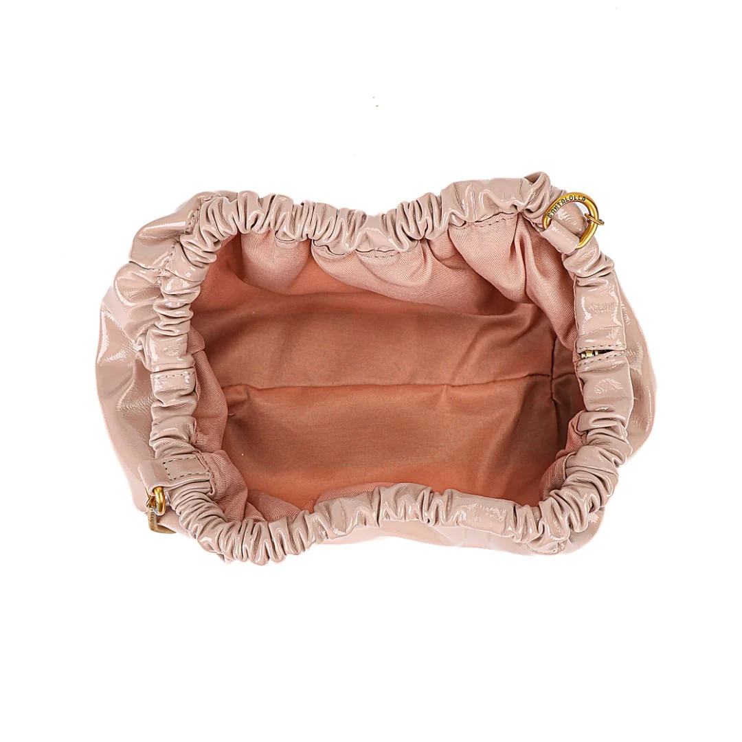 Bolsa Rosê Verniz Glossy Alça De Ombro Metalizada - vista 5 de 8