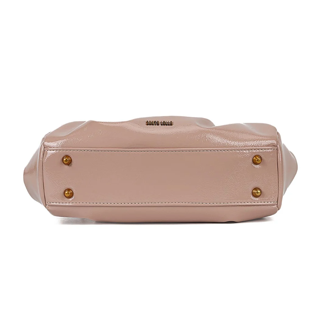 Bolsa Rosê Verniz Glossy Alça De Ombro Metalizada - vista 7 de 8
