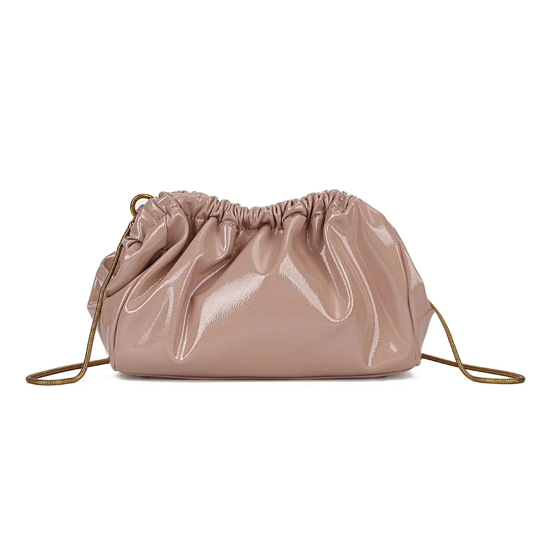Bolsa Rosê Verniz Glossy Alça De Ombro Metalizada - vista 8 de 8