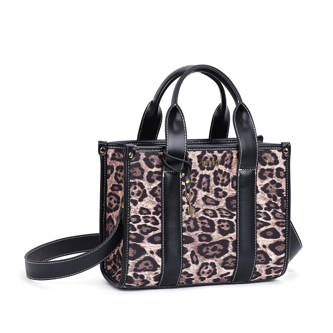Bolsa Tote Nylon Pespontos Estampa Animal Print Onça - vista 2 de 7
