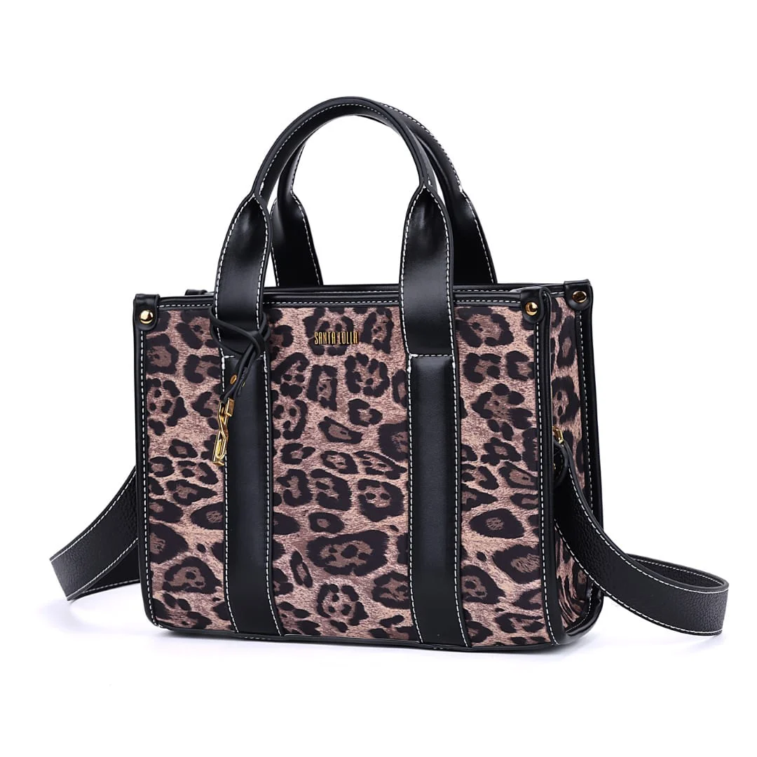 Bolsa Tote Nylon Pespontos Estampa Animal Print Onça - vista 3 de 7