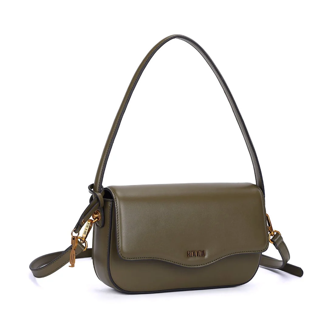 Bolsa Baguete Verde Militar Soft Alça Transversal - vista 2 de 8