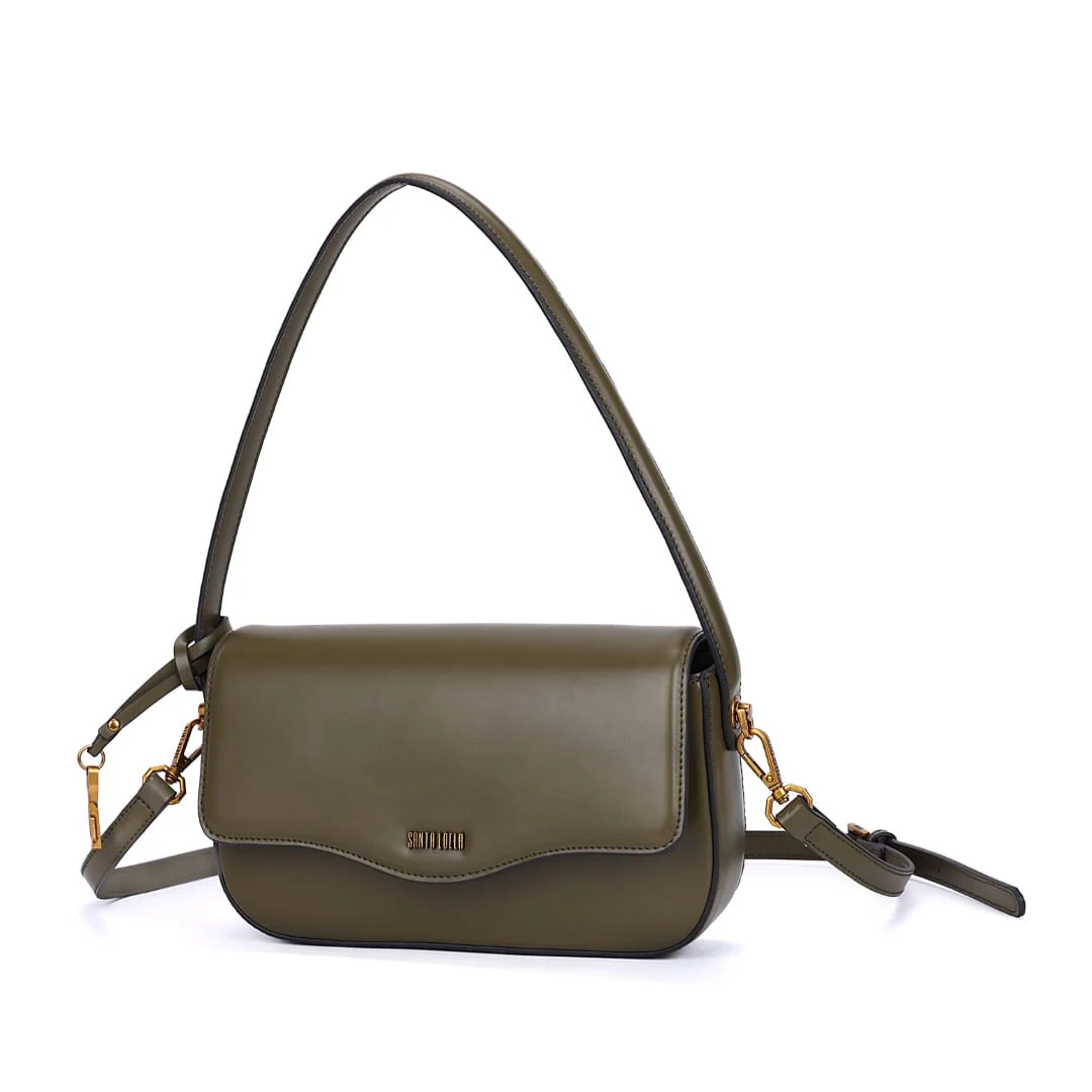 Bolsa Baguete Verde Militar Soft Alça Transversal - vista 3 de 8