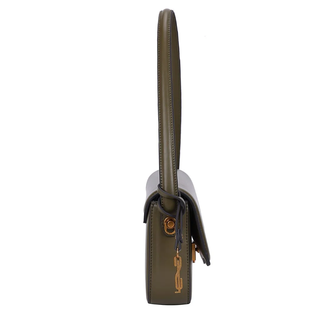 Bolsa Baguete Verde Militar Soft Alça Transversal - vista 5 de 8