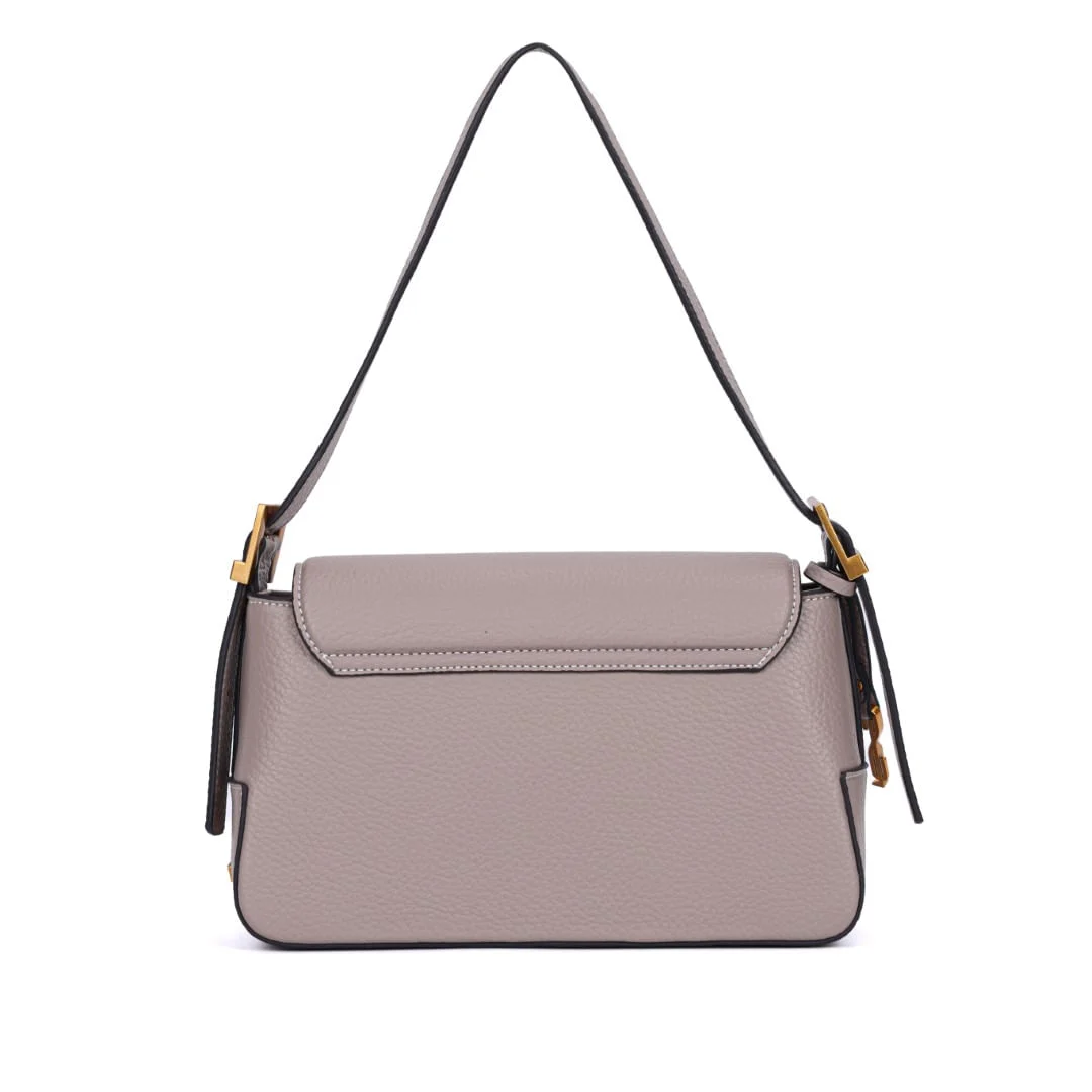 Bolsa Floater Média Cinza Alça De Ombro Pespontos - vista 7 de 7