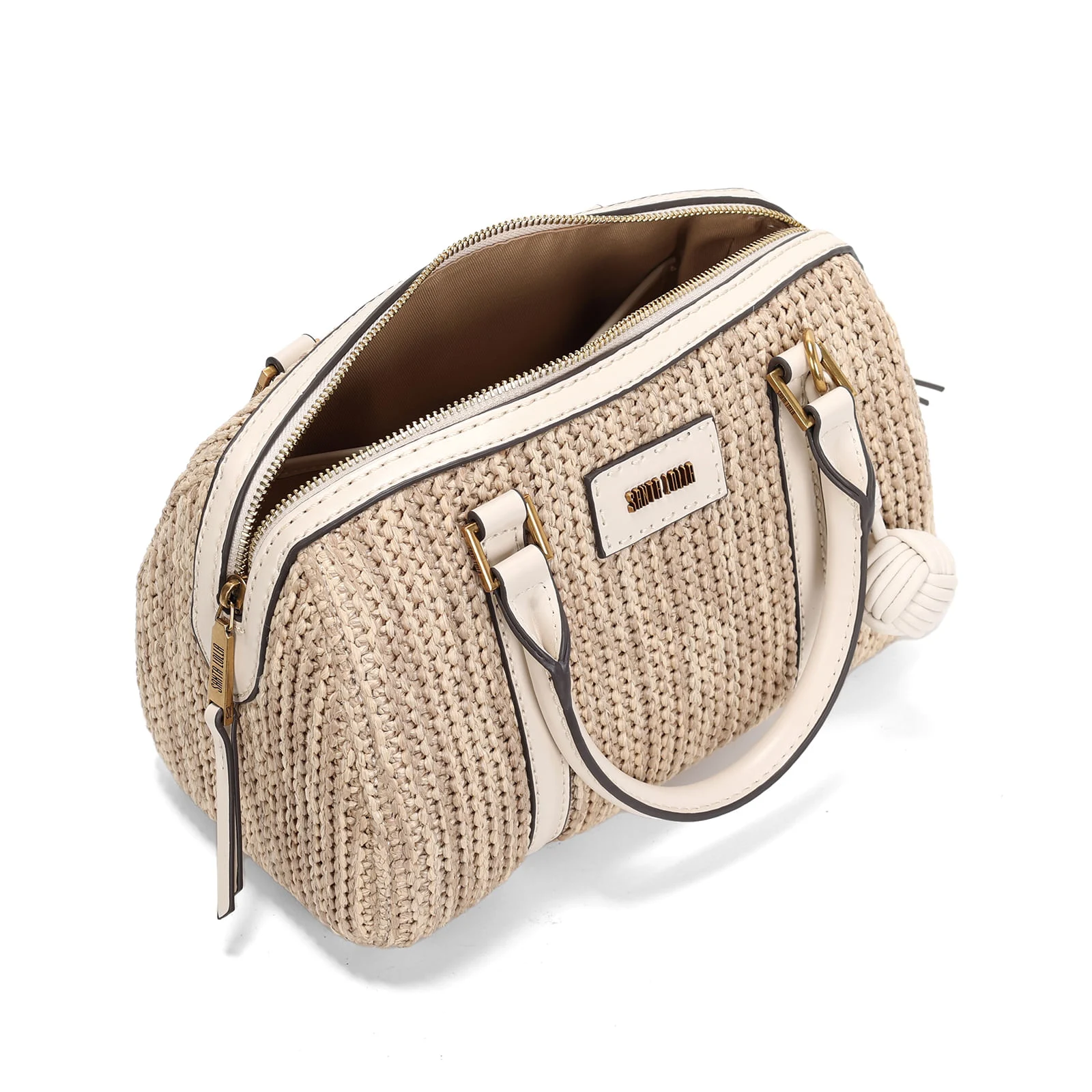 Bolsa Baú Palha Alça De Ombro Bege - vista 3 de 3