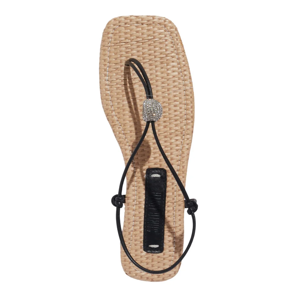 Rasteira Metallic Soft Preta Bico Quadrado - vista 4 de 4