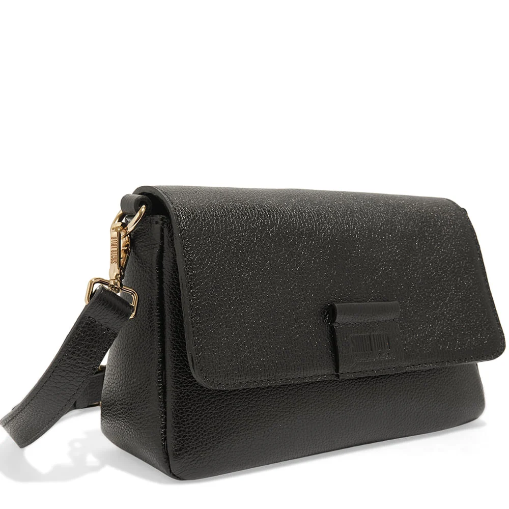 Bolsa couro floater transversal preta - vista 2 de 3