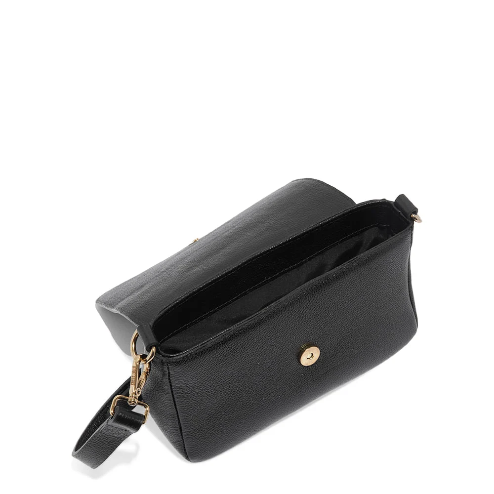 Bolsa couro floater transversal preta - vista 3 de 3
