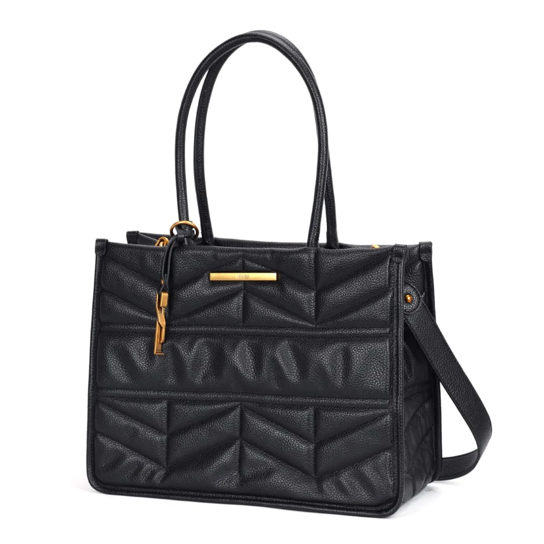 Bolsa Tote Matelassê Floater Preto Alça De Mão - vista 3 de 7