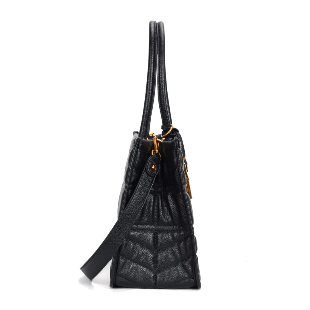 Bolsa Tote Matelassê Floater Preto Alça De Mão - vista 4 de 7