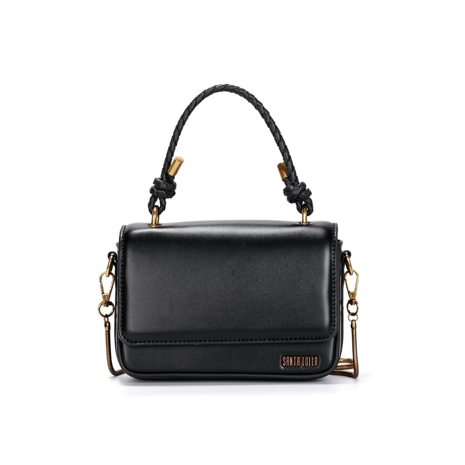 Bolsa Preta Soft Alça Transversal Metalizada - vista 2 de 5