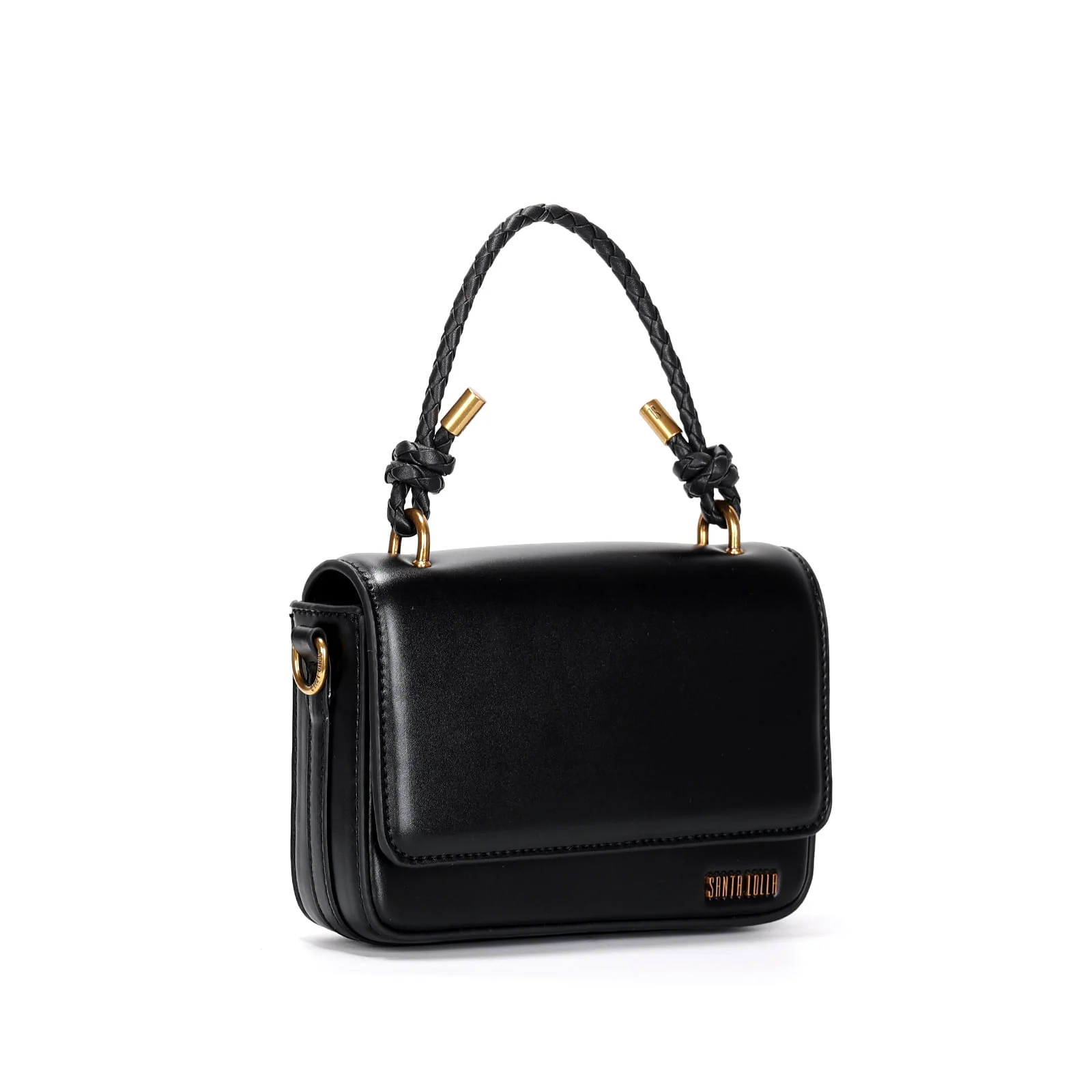 Bolsa Preta Soft Alça Transversal Metalizada - vista 3 de 5