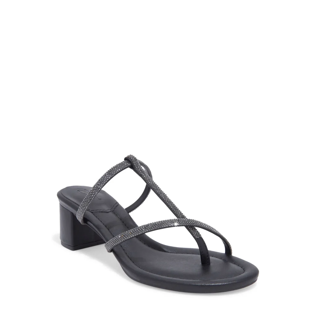 Mule Preto Napa Soft Salto Médio TirasBrilho - vista 2 de 3
